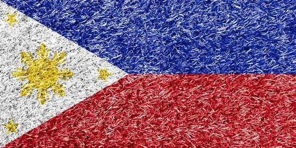 Phillippines Flag Grass Background Texture — 图库照片