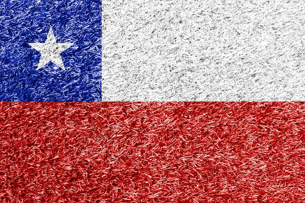 Chile Flag Grass Background Texture — Foto Stock