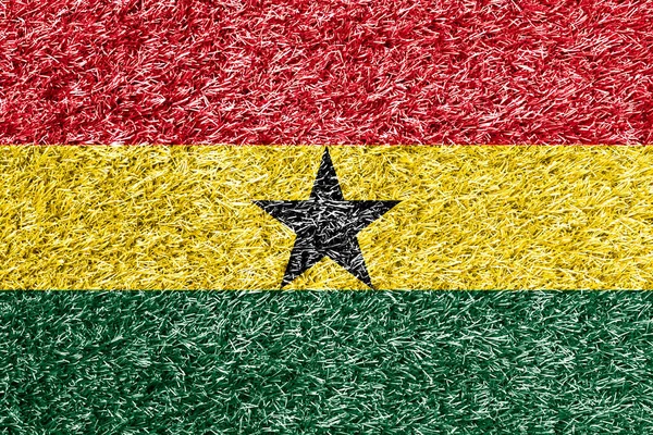 Ghana Flag Grass Background Texture — Zdjęcie stockowe