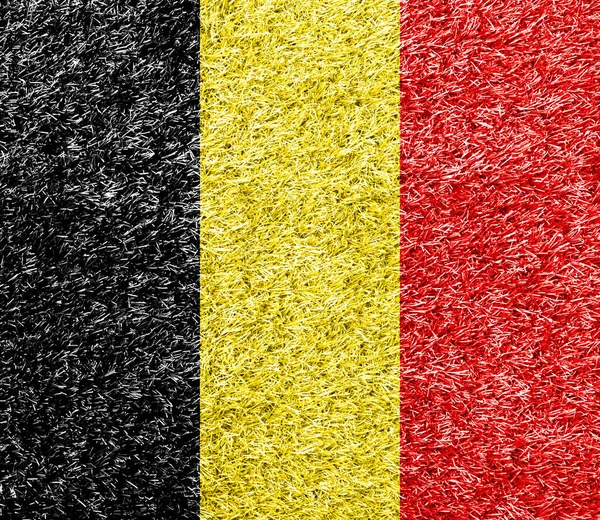 Belgium Flag Grass Background Texture — Stockfoto
