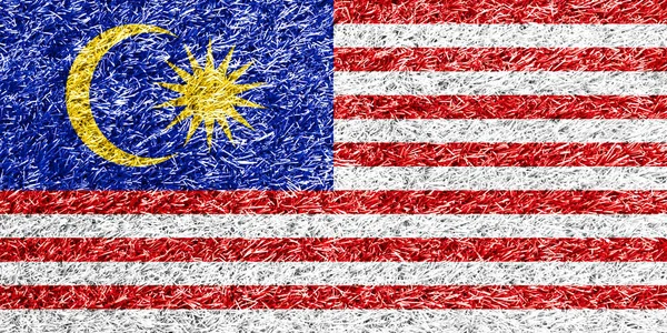 Malaysia Flag Grass Background Texture — Stock Photo, Image