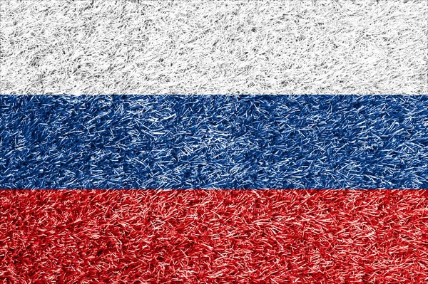 Russia Flag Grass Background Texture —  Fotos de Stock
