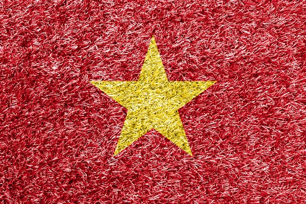 Vietnam Flag Grass Background Texture — Photo