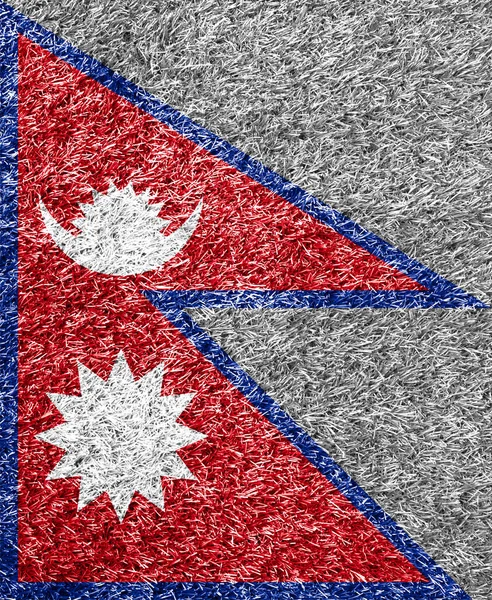 Nepal Flag Grass Background Texture — Stock fotografie