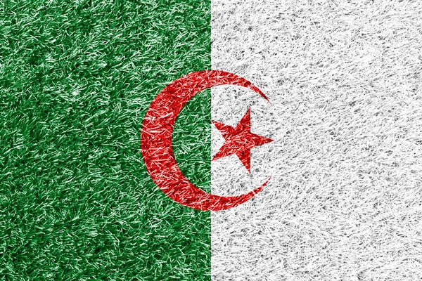 Algeria Flag Grass Background Texture — стокове фото