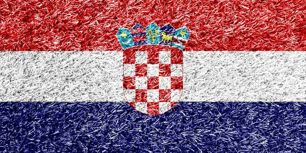 Croatia Flag Grass Background Texture Fotografia Stock