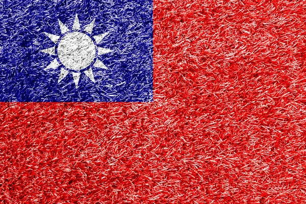 Taipei Flag Grass Background Texture Стоковое Изображение