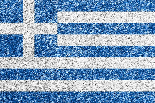 Greece Flag Grass Background Texture Стоковая Картинка