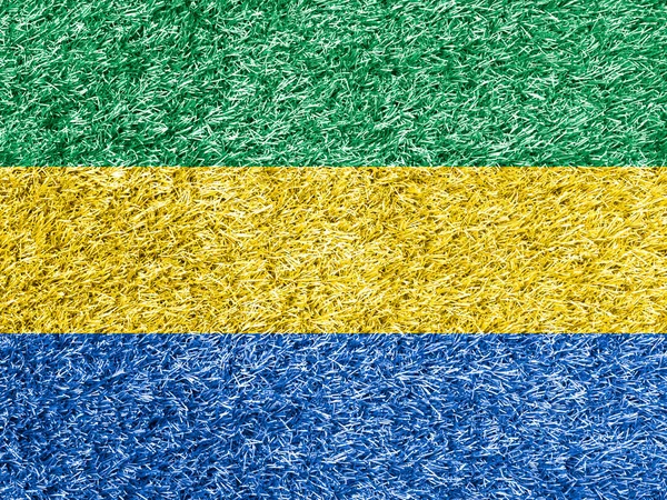 Gabon Flag Grass Background Texture Стоковое Фото