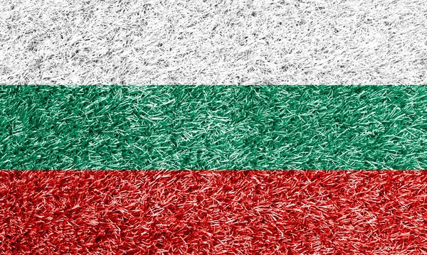 Bulgaria Flag Grass Background Texture — Foto de Stock