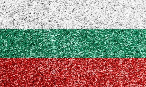Bulgaria Flag Grass Background Texture Foto Stock Royalty Free