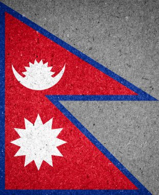 Kağıt arka plan üzerinde Nepal bayrağı