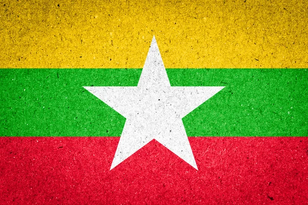 Myanmar flag on paper background — Stock Photo, Image