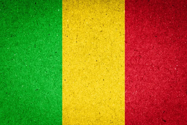 Mali Flagge auf Papier Hintergrund — Stockfoto