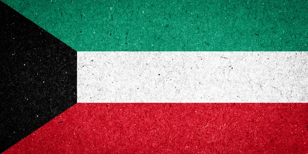 Kuwait Flagge auf Papier Hintergrund — Stockfoto