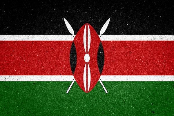 肯尼亚国旗纸张背景上 — 图库照片