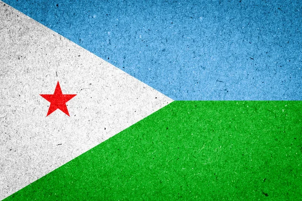 Djiboutis flagga på papper bakgrund — Stockfoto