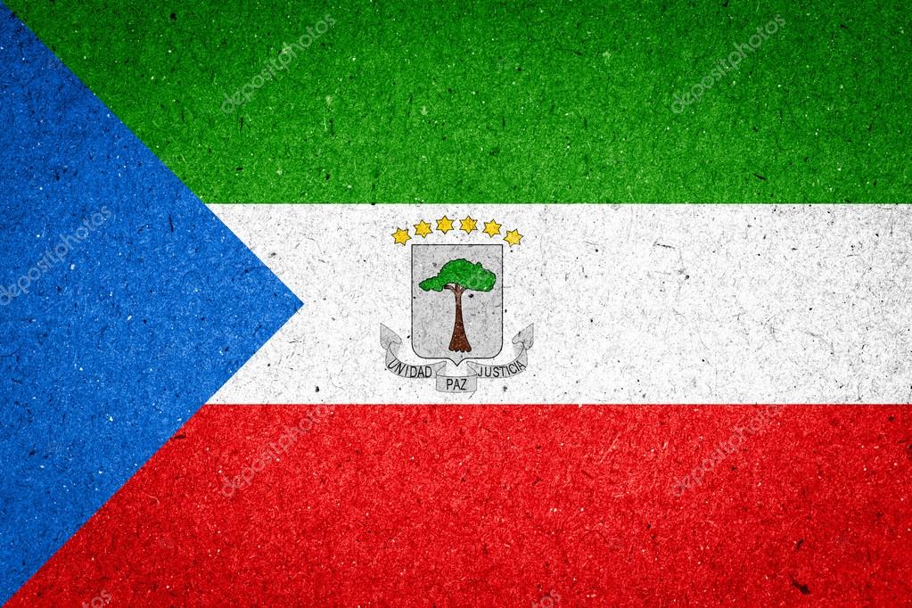 Equatorial Guinea flag on paper background