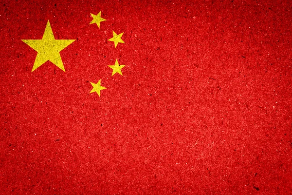 China Flagge auf Papier Hintergrund — Stockfoto