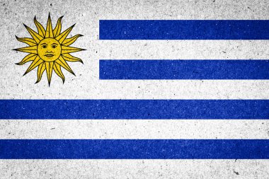 Kağıt arka plan üzerinde Uruguay bayrağı