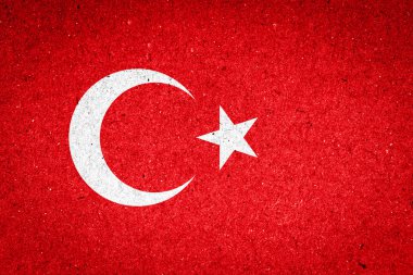 Kağıt arka plan üzerinde Türkiye bayrağı