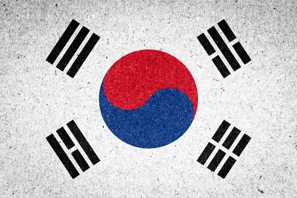 South Korea flag on paper background — Stock Photo, Image