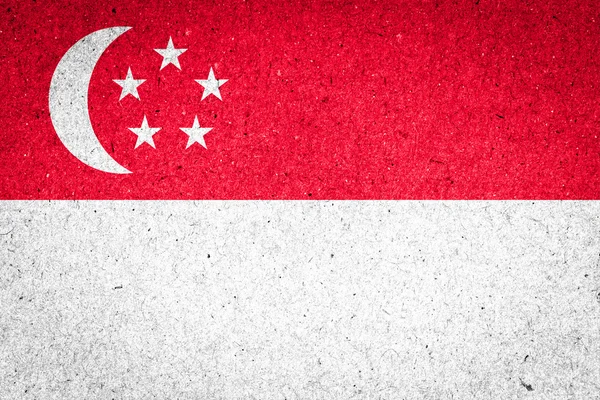 Bandera de Singapur sobre fondo papel — Foto de Stock