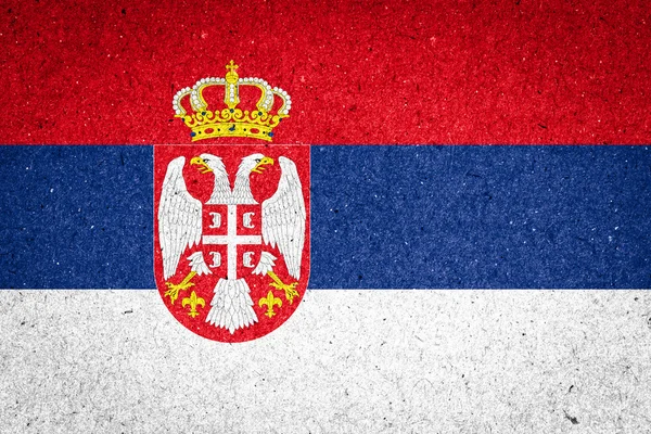 Serbia flag on paper background — Stock Photo, Image