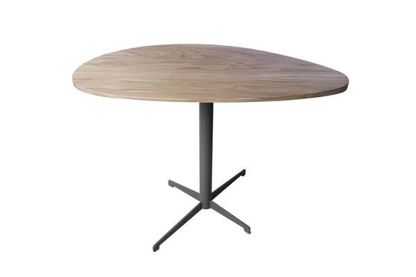 Ronde houten tafel geïsoleerd op witte achtergrond — Stockfoto