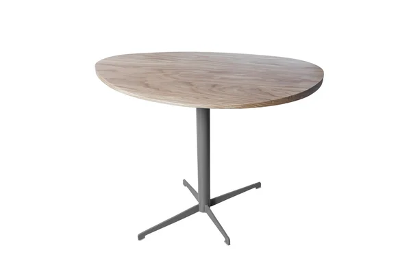 Ronde houten tafel geïsoleerd op witte achtergrond — Stockfoto