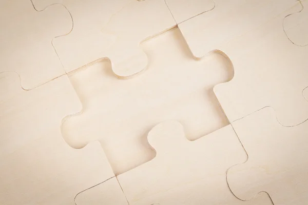 Drewniane puzzle brakuje — Zdjęcie stockowe