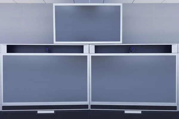 Empty Video Conference Room with blank screen — Stock Photo, Image