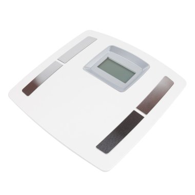 Beyaz arka plan üzerinde izole dijital ağırlık ölçek makine