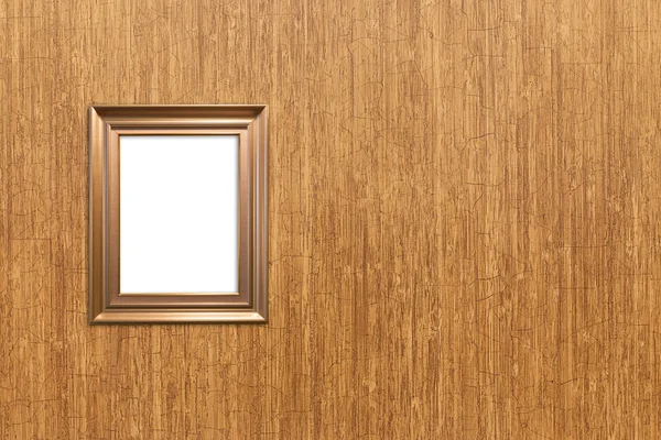 Texturu dřeva zdi s izolovanou dřevěný fotorámeček — Stock fotografie