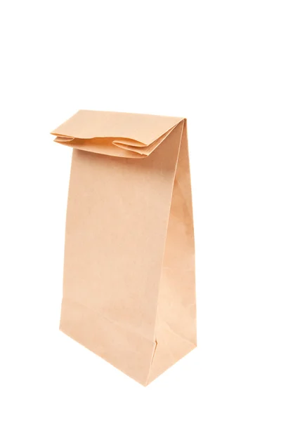 Brown paper bag isolated on white background — Stock Photo, Image