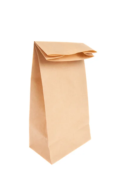 Brown paper bag isolated on white background — Stock Photo, Image