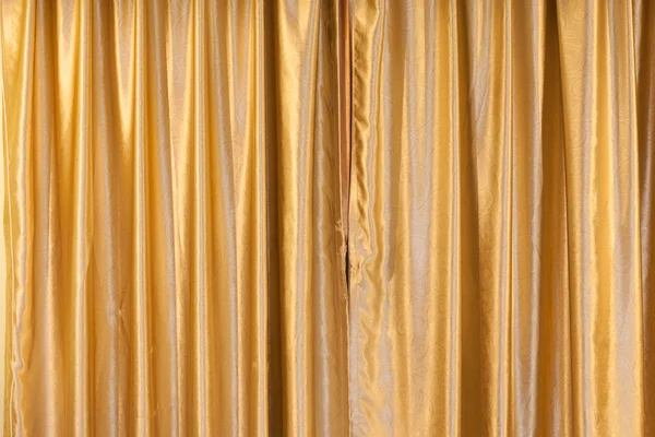 Golden stage curtain — Stock Photo, Image