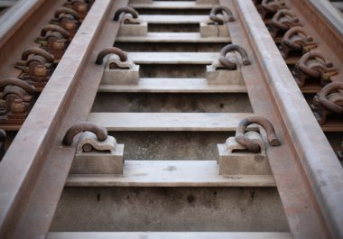 tren yolu üst görünümden bir parçası üzerinde kapat.