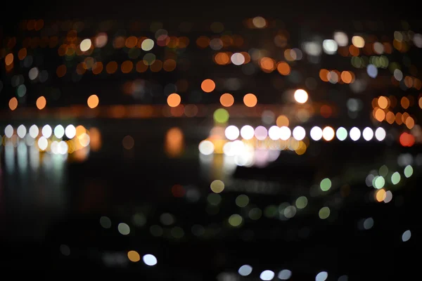 Město noční světlo rozmazané bokeh, rozostřené pozadí Stock Fotografie