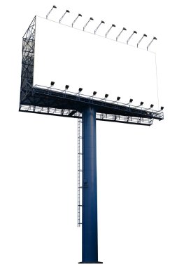 Boş billboard üzerinde yeni reklam için hazır izole.
