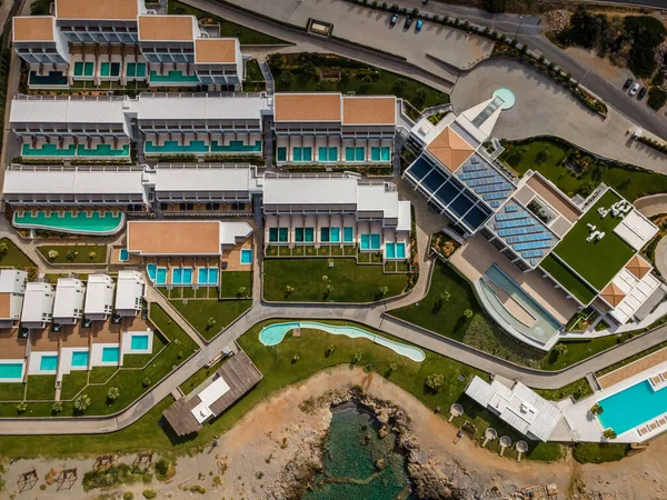 Aerial Top View Drone Tropical Hotel Pool — Stock Photo, Image