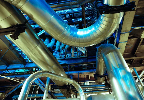 Equipment, cables and piping as found inside of a modern industr — Stock Photo, Image