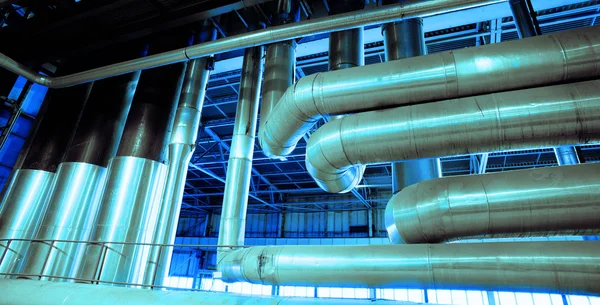 Equipment, cables and piping as found inside of a modern industr — Stock Photo, Image