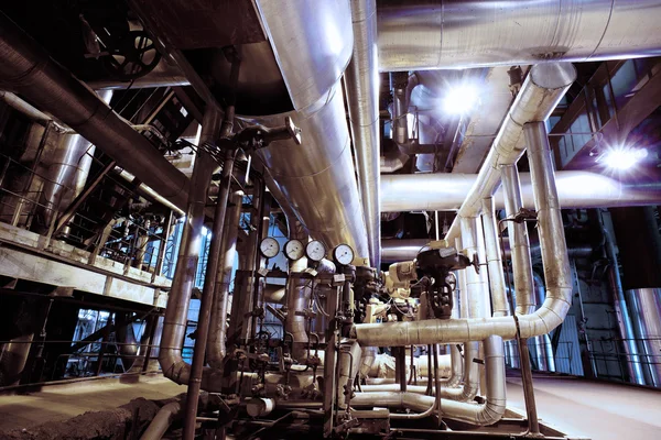 Equipment, cables and piping as found inside of a modern industr — Stock Photo, Image