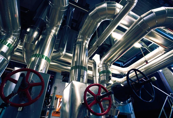 Equipment, cables and piping as found inside of a modern industr — Stock Photo, Image