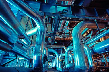 donanımları, kablolar ve borular modern Endüstr içinde bulunan