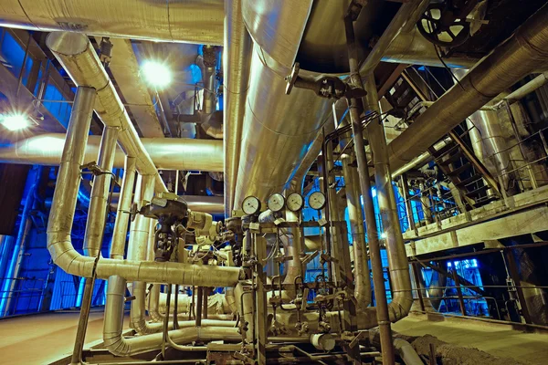 Equipment, cables and piping as found inside of a modern industr — Stock Photo, Image