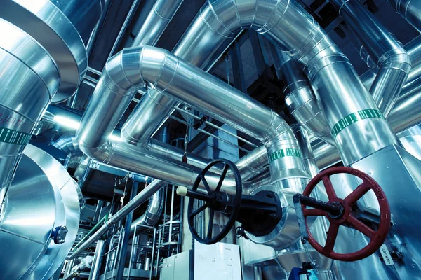 Equipment, cables and piping as found inside of a modern industr — Stock Photo, Image