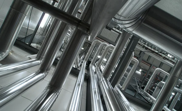 Equipment, cables and piping as found inside of a modern industr — Stock Photo, Image