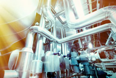 donanımları, kablolar ve borular modern Endüstr içinde bulunan